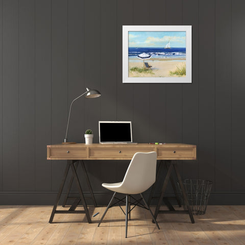 Beach Life I White Modern Wood Framed Art Print by Swatland, Sally