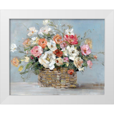 Flower Market White Modern Wood Framed Art Print by Swatland, Sally