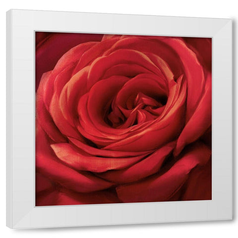 Solo Red White Modern Wood Framed Art Print by Levashov, Igor