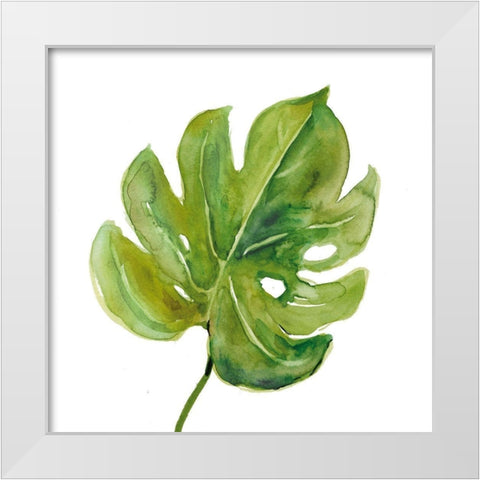 Tropical Frond I White Modern Wood Framed Art Print by Robinson, Carol