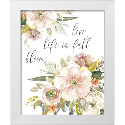 Peach Bloom II White Modern Wood Framed Art Print by Robinson, Carol