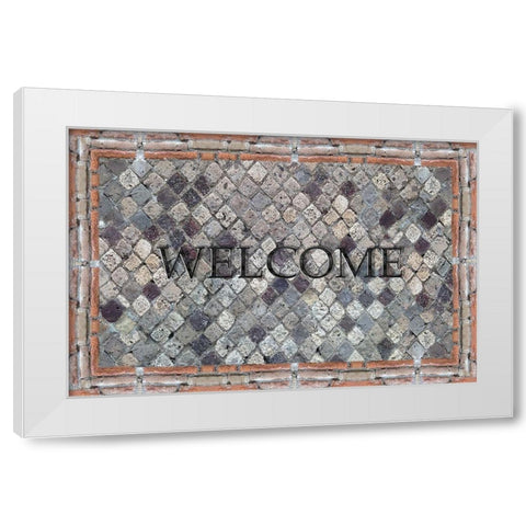Pompeii Welcome White Modern Wood Framed Art Print by Jill, Susan