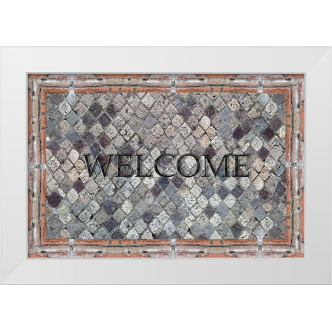 Pompeii Welcome White Modern Wood Framed Art Print by Jill, Susan