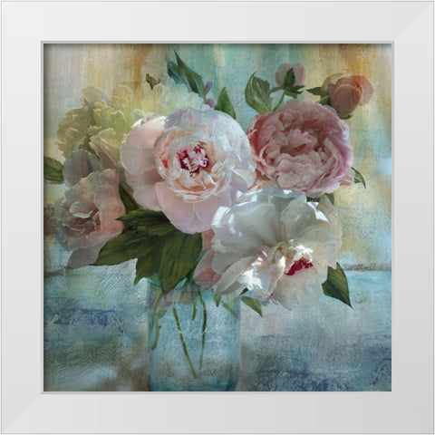 Peony Bouquet I White Modern Wood Framed Art Print by Nan