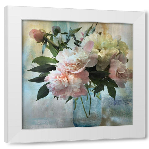 Peony Bouquet II White Modern Wood Framed Art Print by Nan