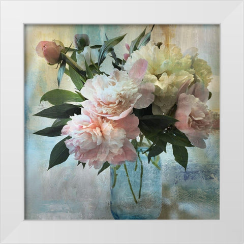 Peony Bouquet II White Modern Wood Framed Art Print by Nan