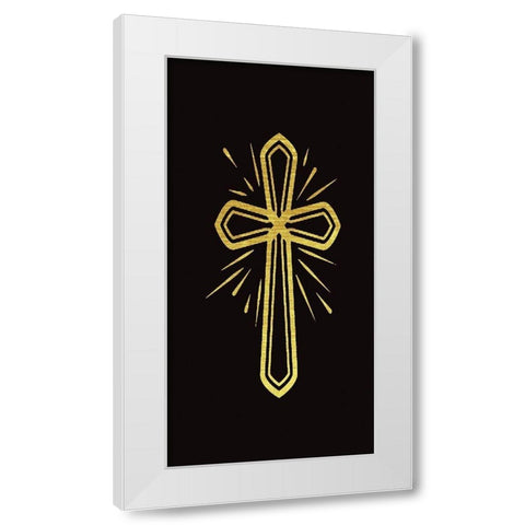 The Cross White Modern Wood Framed Art Print by CAD Designs