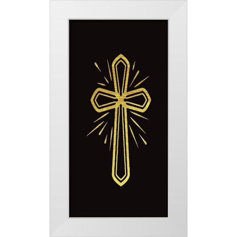 The Cross White Modern Wood Framed Art Print by CAD Designs