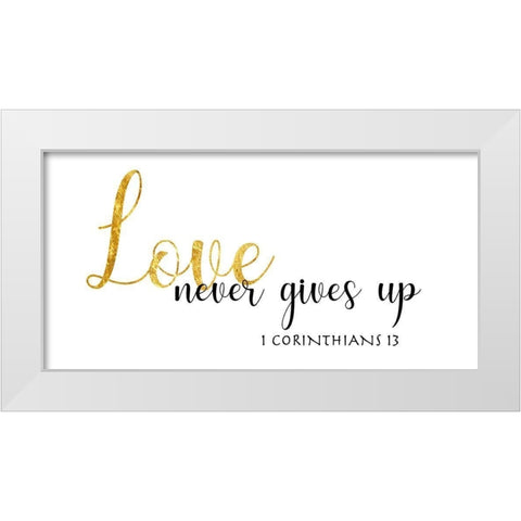 1 Corinthians 13 White Modern Wood Framed Art Print by CAD Designs