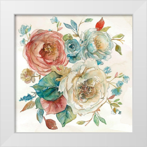 Rose Garden I White Modern Wood Framed Art Print by Robinson, Carol