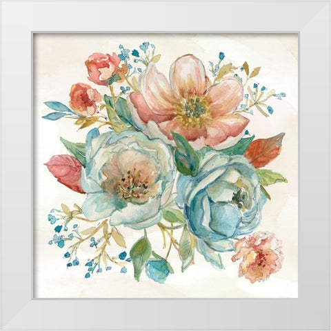 Rose Garden II White Modern Wood Framed Art Print by Robinson, Carol