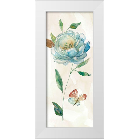 Rose Blue Wash White Modern Wood Framed Art Print by Robinson, Carol
