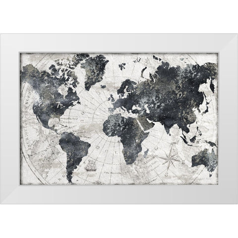 Modern Atlas White Modern Wood Framed Art Print by CAD Designs