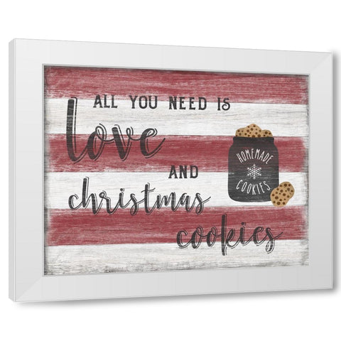 Christmas Cookies White Modern Wood Framed Art Print by Carpentieri, Natalie