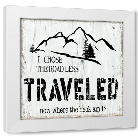 Road Less Traveled White Modern Wood Framed Art Print by CAD Designs