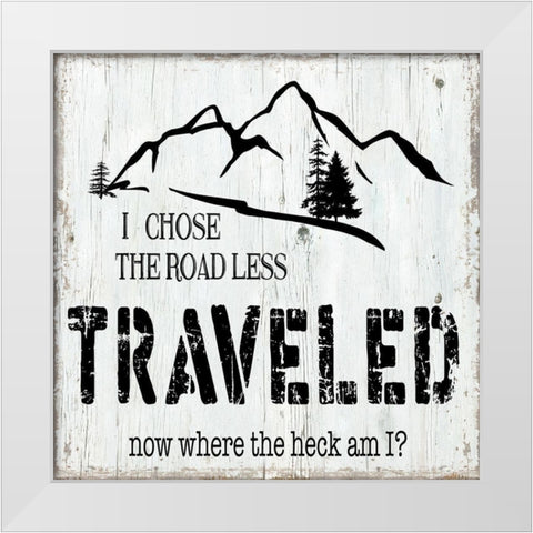 Road Less Traveled White Modern Wood Framed Art Print by CAD Designs