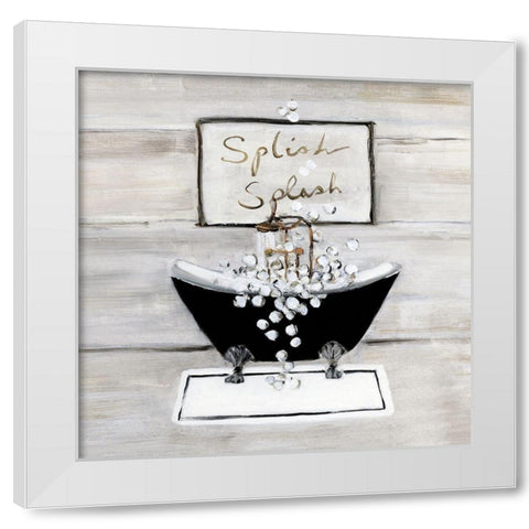 Splish Splash White Modern Wood Framed Art Print by Swatland, Sally