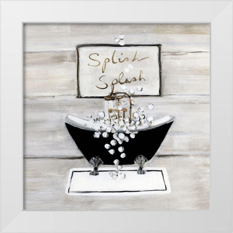 Splish Splash White Modern Wood Framed Art Print by Swatland, Sally