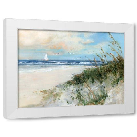 Oak Island Sunrise White Modern Wood Framed Art Print by Swatland, Sally