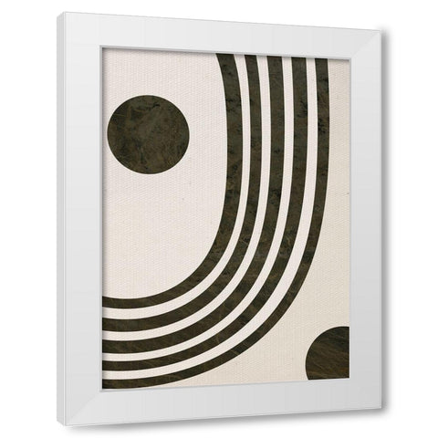 Tubular Abstract White Modern Wood Framed Art Print by Santiago, Daniela