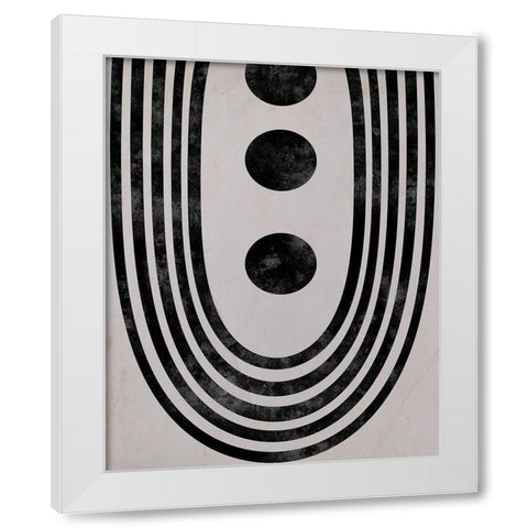 Tubular Abstract White Modern Wood Framed Art Print by Santiago, Daniela