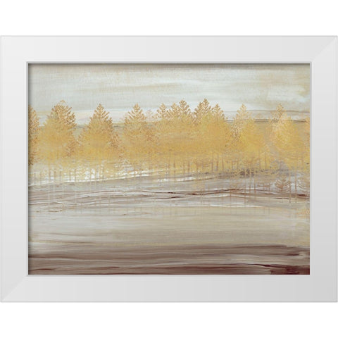 Golden Forest White Modern Wood Framed Art Print by Jill, Susan