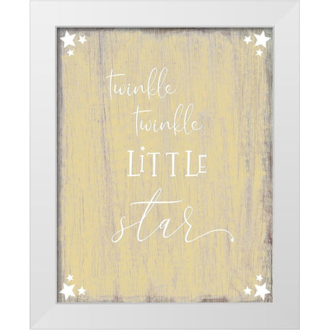 Twinkle White Modern Wood Framed Art Print by CAD Designs