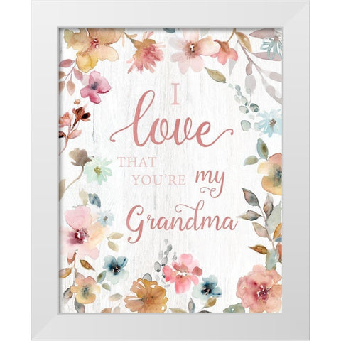 Love Grandma White Modern Wood Framed Art Print by Robinson, Carol