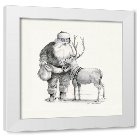Santas Love White Modern Wood Framed Art Print by Manning, Ruane