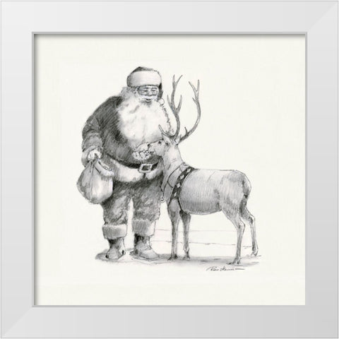 Santas Love White Modern Wood Framed Art Print by Manning, Ruane
