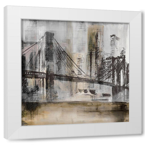 Brooklyn Bridge White Modern Wood Framed Art Print by Jill, Susan