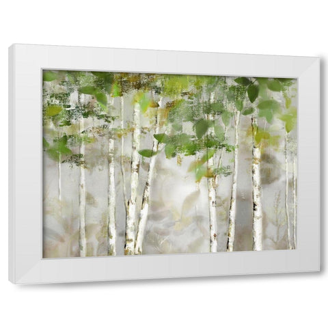 Evergreen Forest White Modern Wood Framed Art Print by Nan