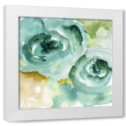 Cyan Season White Modern Wood Framed Art Print by Nan