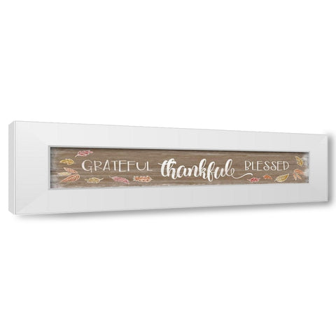 Grateful White Modern Wood Framed Art Print by CAD Designs