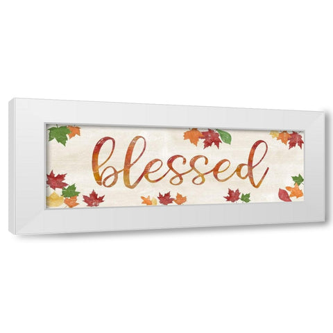 Blessed Leaves White Modern Wood Framed Art Print by CAD Designs