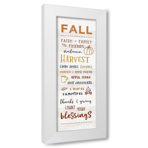 Fall White Modern Wood Framed Art Print by CAD Designs