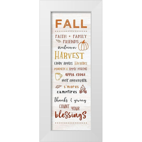 Fall White Modern Wood Framed Art Print by CAD Designs