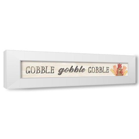 Gobble White Modern Wood Framed Art Print by CAD Designs