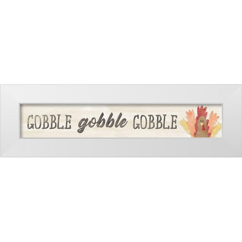 Gobble White Modern Wood Framed Art Print by CAD Designs