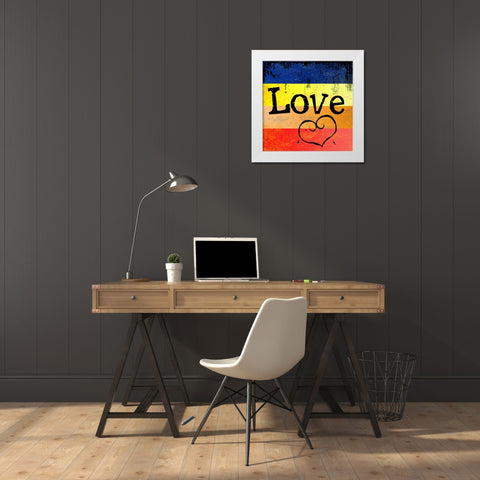 Grunge Love White Modern Wood Framed Art Print by Santiago, Daniela