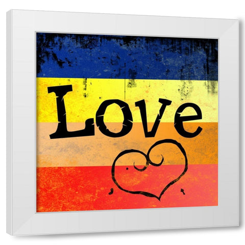 Grunge Love White Modern Wood Framed Art Print by Santiago, Daniela
