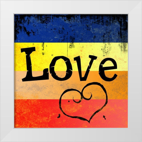 Grunge Love White Modern Wood Framed Art Print by Santiago, Daniela