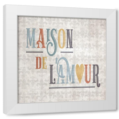 Maison White Modern Wood Framed Art Print by CAD Designs