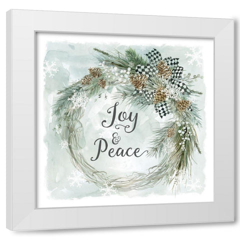 Joy and Peace White Modern Wood Framed Art Print by Robinson, Carol