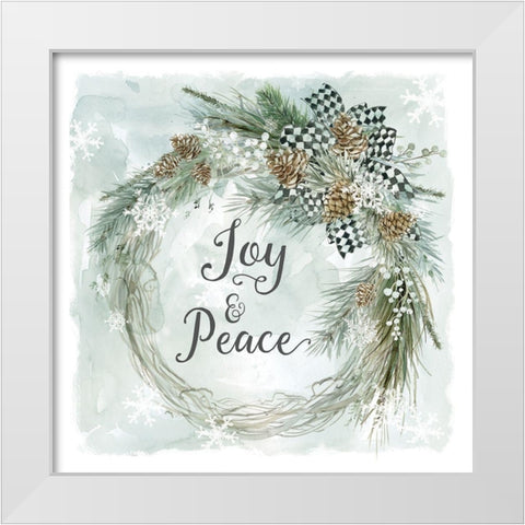 Joy and Peace White Modern Wood Framed Art Print by Robinson, Carol