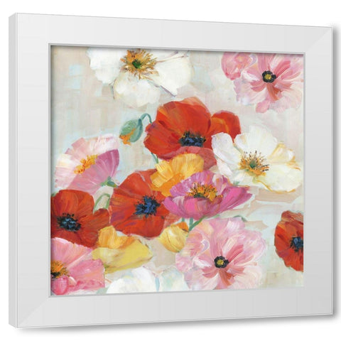 Confetti Flowers II White Modern Wood Framed Art Print by Swatland, Sally