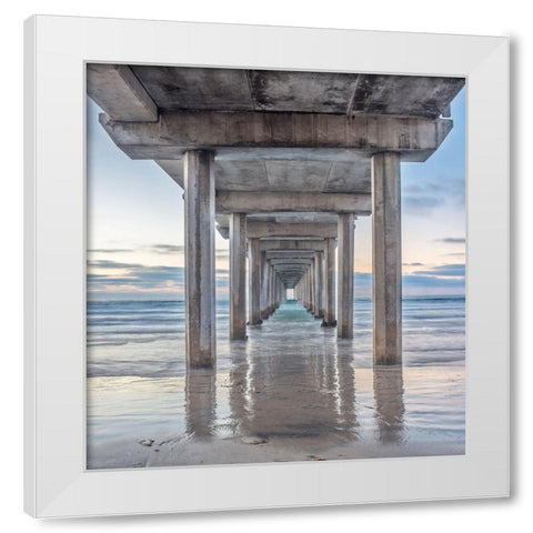 Scripps Pier White Modern Wood Framed Art Print by Tilley, Rob