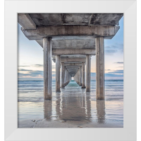 Scripps Pier White Modern Wood Framed Art Print by Tilley, Rob