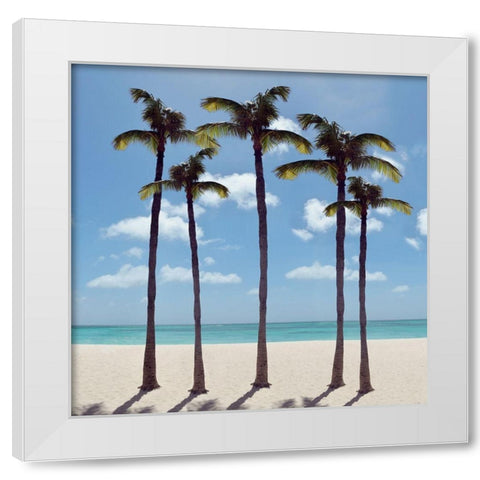 Island Palms White Modern Wood Framed Art Print by Carpentieri, Natalie