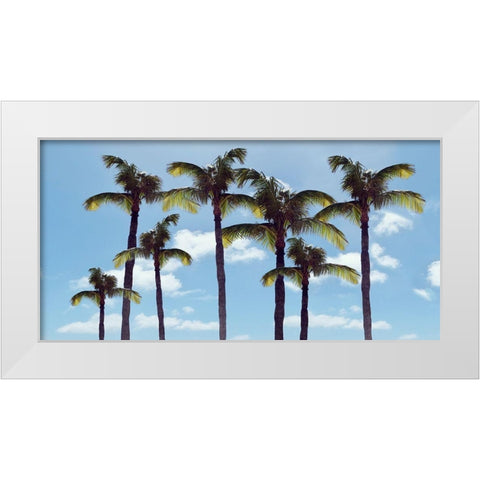Paradise Palms White Modern Wood Framed Art Print by Carpentieri, Natalie